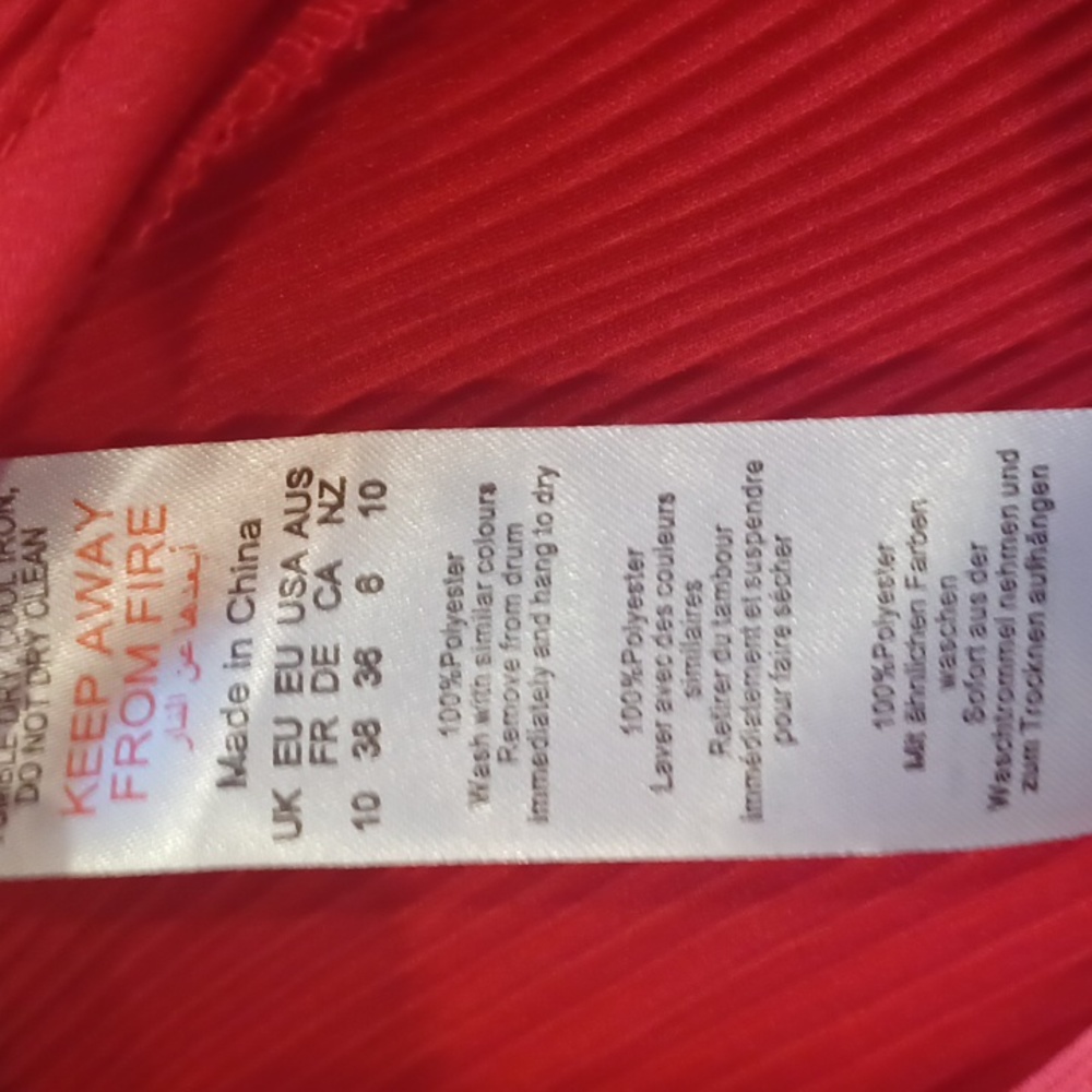 Pretty Little Thing Pink/Red Triple Tie Front Ribbed Cardigan - Picture 6 of 9